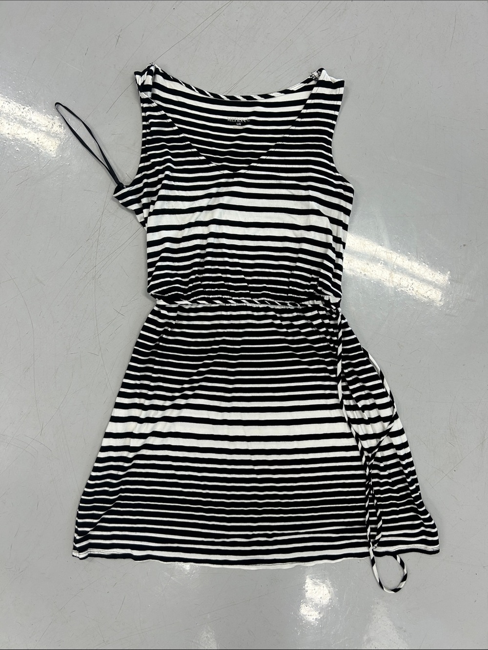 Merona Black and White Striped Sleeveless Mini Dress